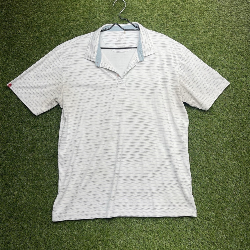 Swannies Polo Shirt Mens XL Golfing Hiking Outdoor Performance Preppy AOP